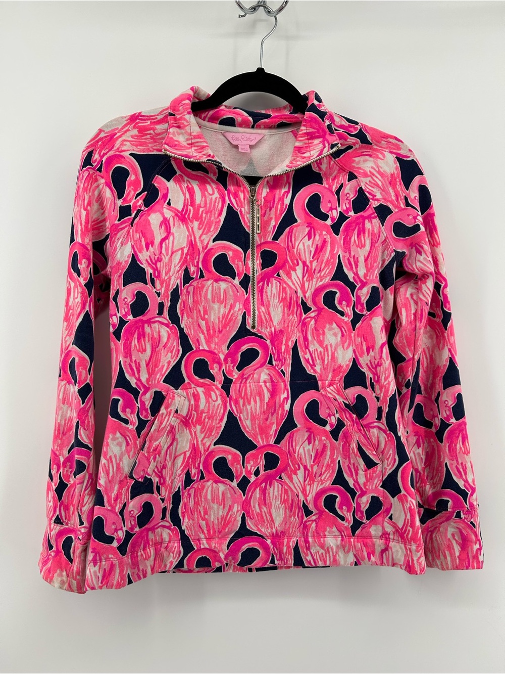 Lilly Pulitzer Flamingo Print Quarter Zip Popover